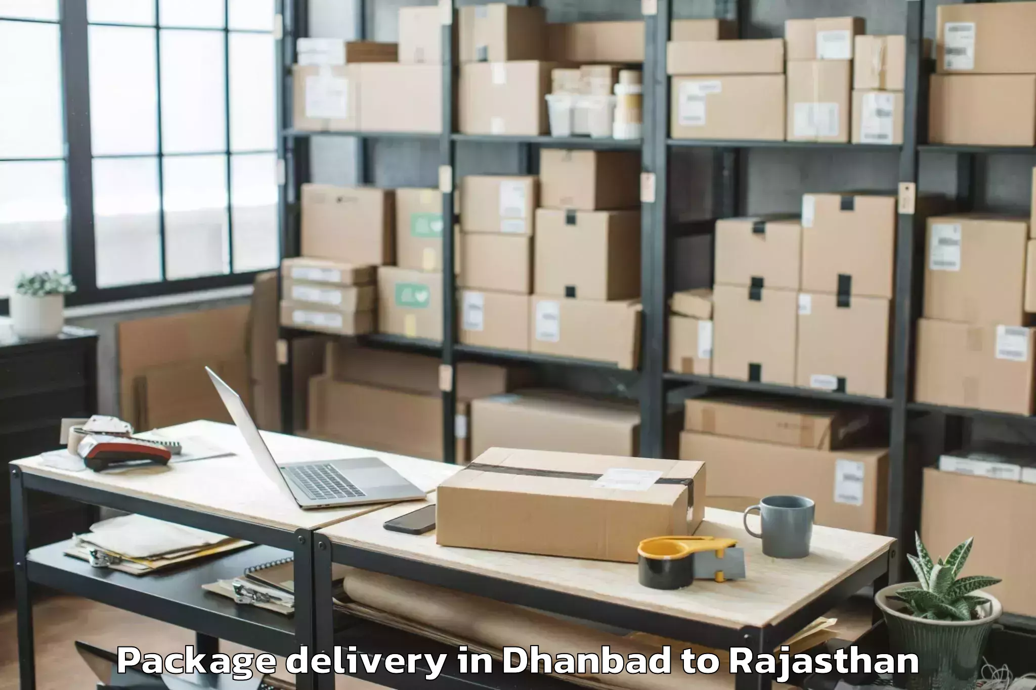 Easy Dhanbad to Phulera Sambhar Package Delivery Booking